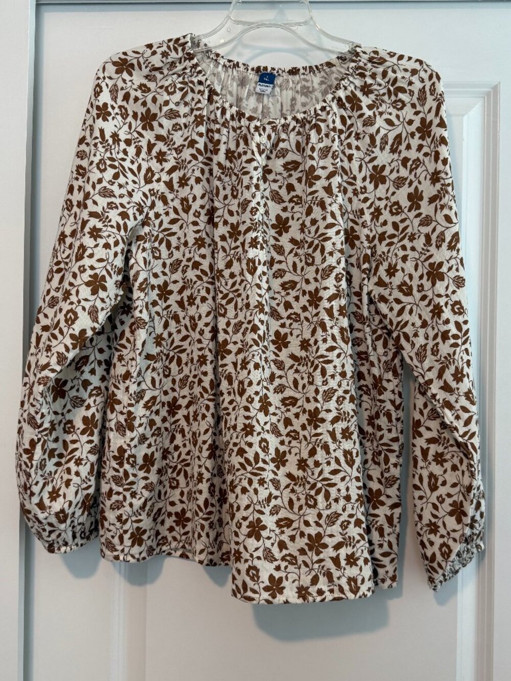 Old Navy Women's Blouse Long Puff Sleeves Size S Tall Good Condition